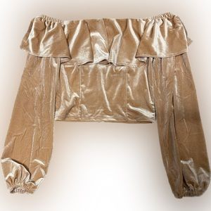 Forever 21 velvety off the shoulder ruffle top